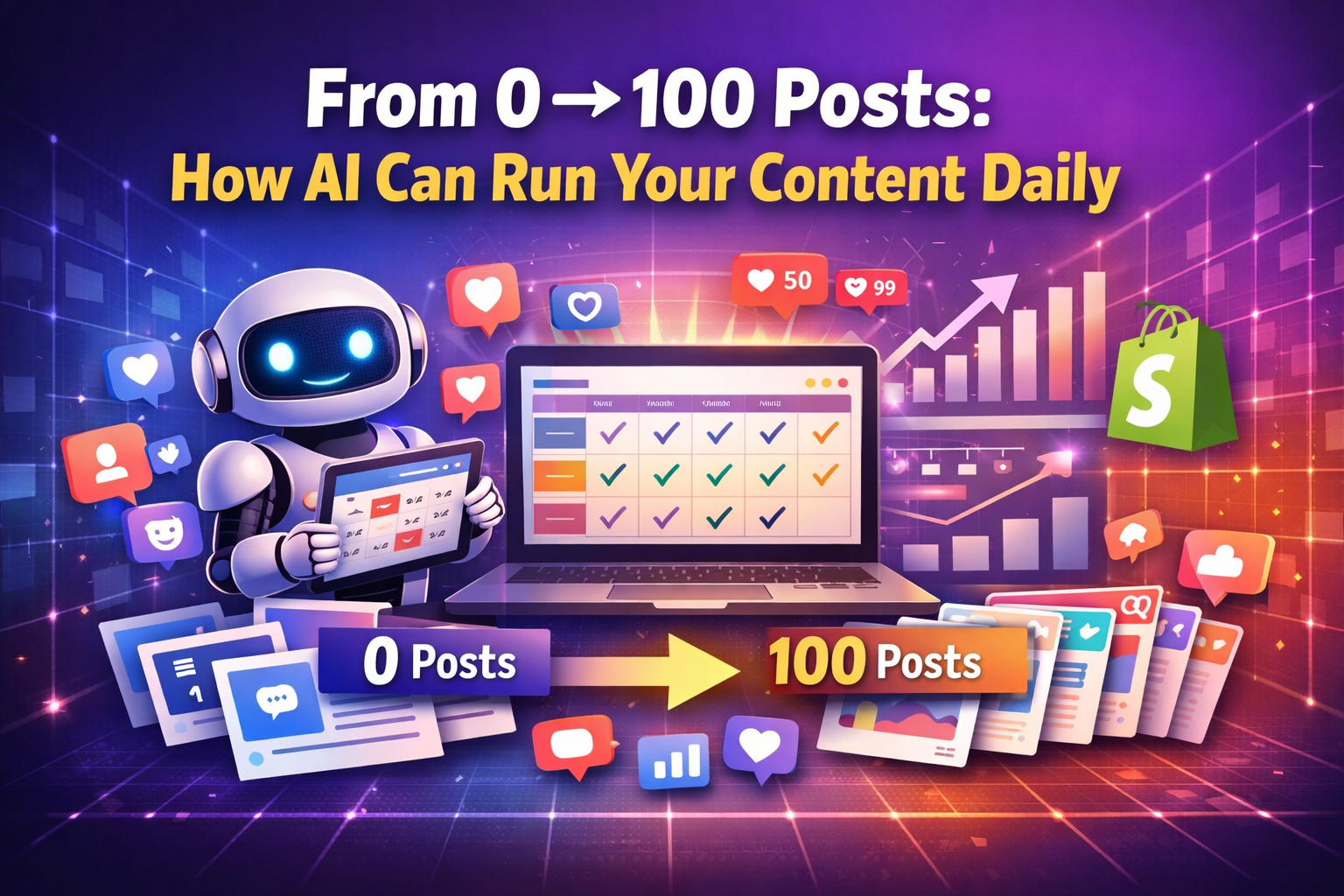 From 0 → 100 Posts: How AI Can Run Your Content Daily